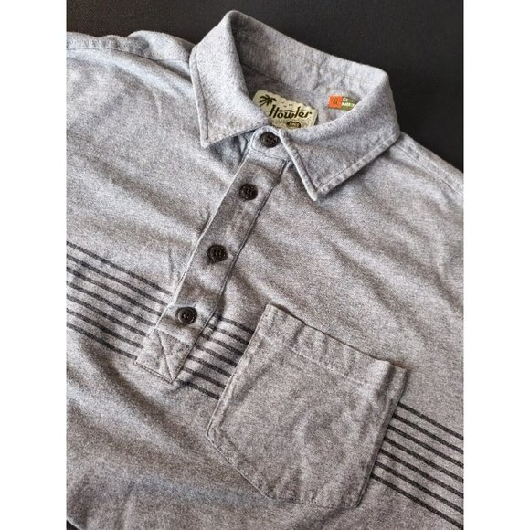 Howler Bros. Heed The Call Gray Stripe Polo Shirt Cotton‎ Men's XL Chest Pocket - Picture 1 of 13